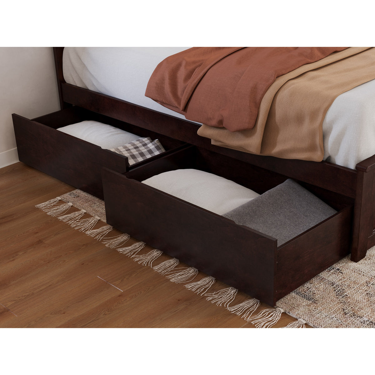 Set Of 2 Twin/Full Underbed Storage Drawers In Espresso