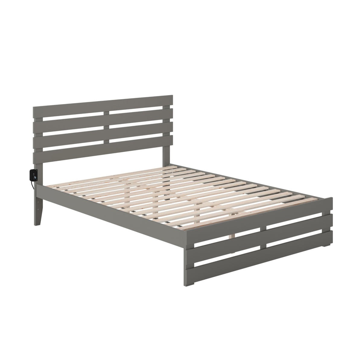 Oxford Queen Bed With Footboard And Usb Turbo Charger In Grey