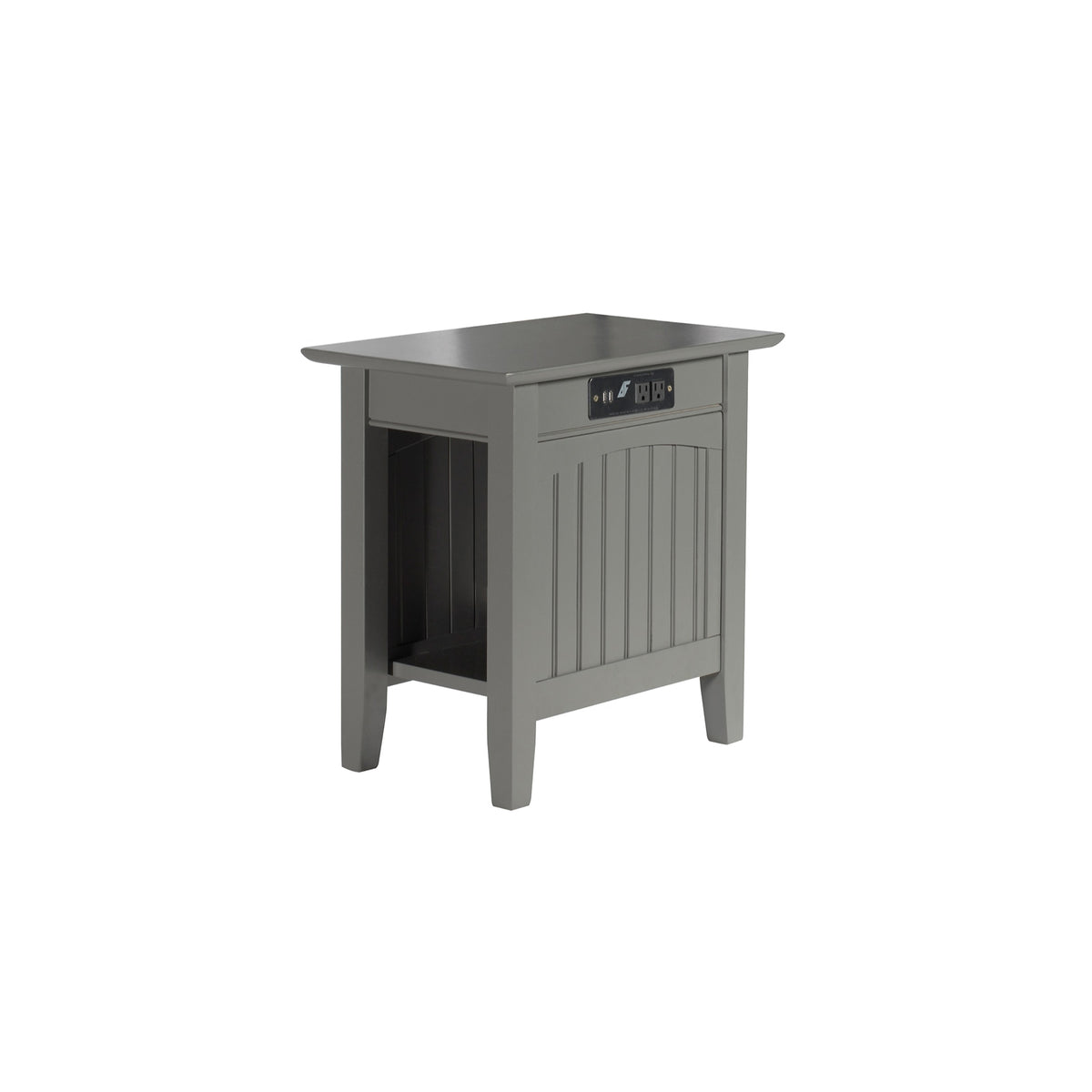 Nantucket Chair Side Table With Charger Grey