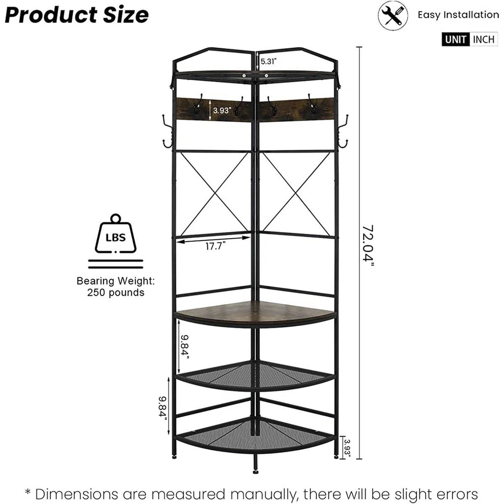Modern Corner Entryway Hall Tree Shoe Storage Bench Coat Rack