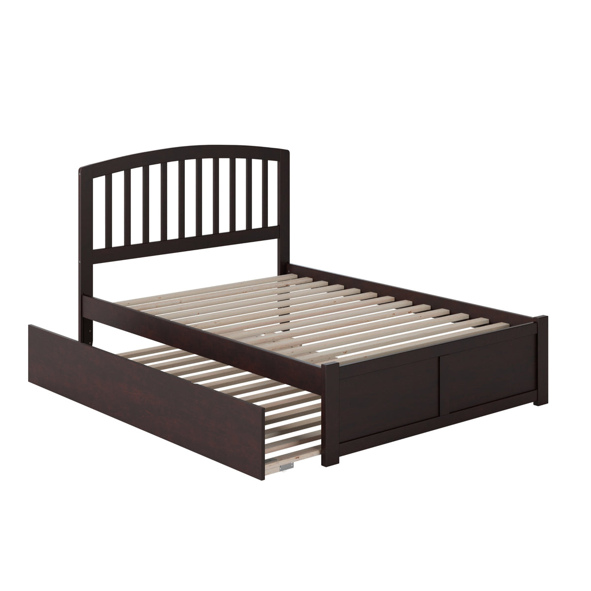 Richmond Full Platform Bed With Flat Panel Foot Board And Full Size Urban Trundle Bed In Espresso