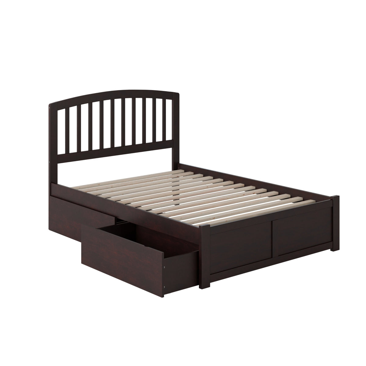 Richmond Full Platform Bed With Flat Panel Foot Board And 2 Urban Bed Drawers In Espresso