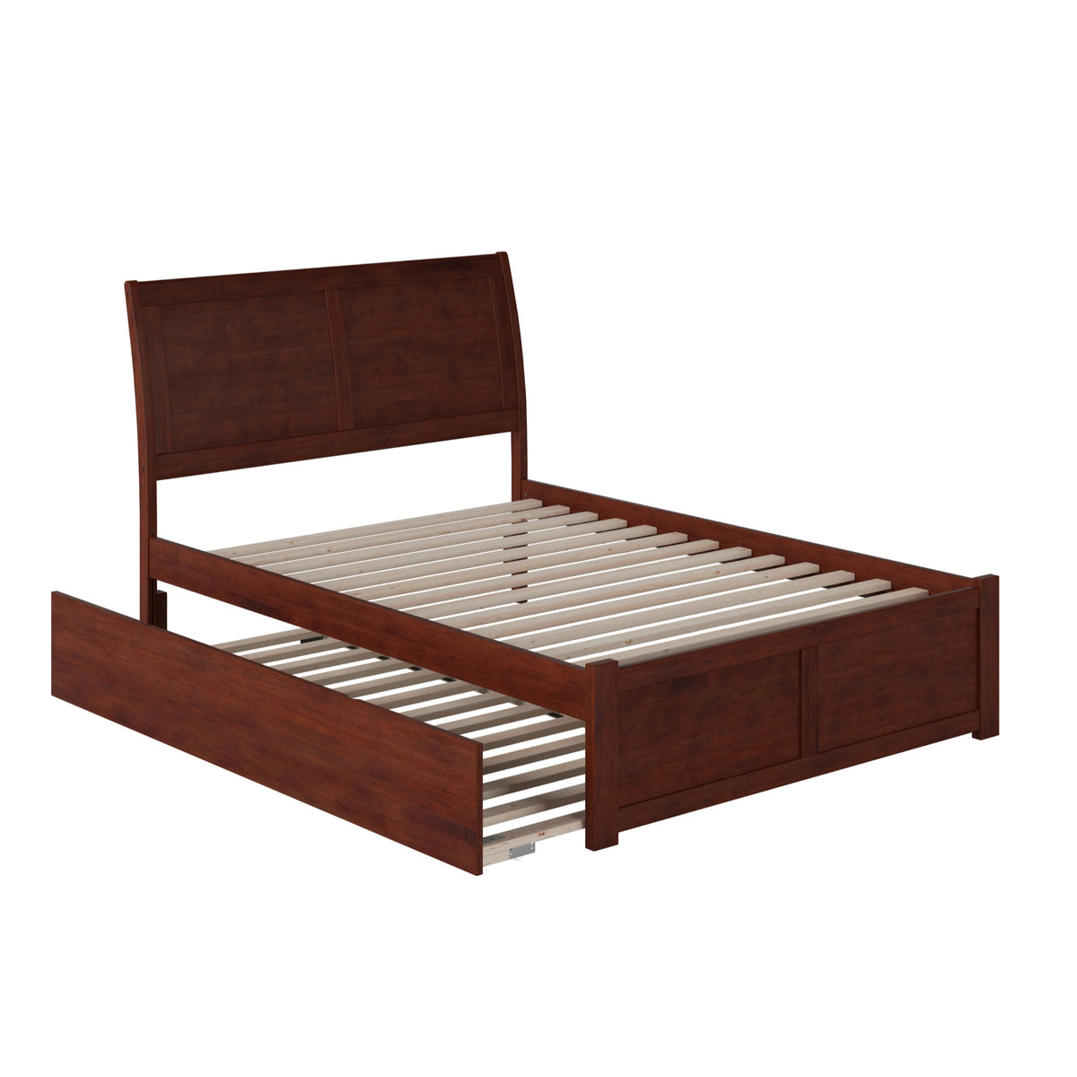 Portland Full Flat Panel Foot Board W/ Urban Trundle Antique Walnut