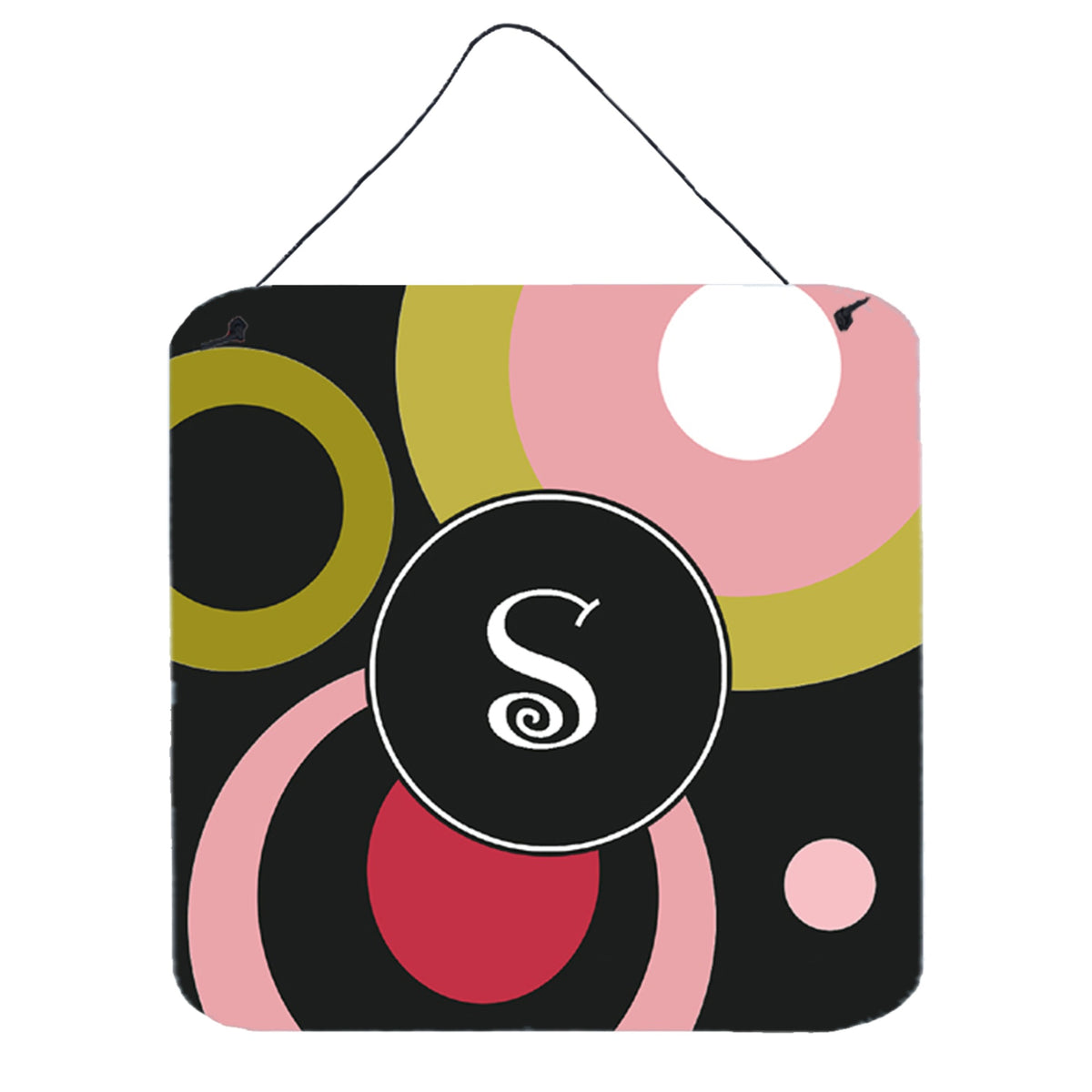 CarolineS Treasures Am1001Sds66 Monogramretro In Black Aluminum Metal Wall Or Door Hanging Prints, 6 X 6 Inch  Inch , Multicolor