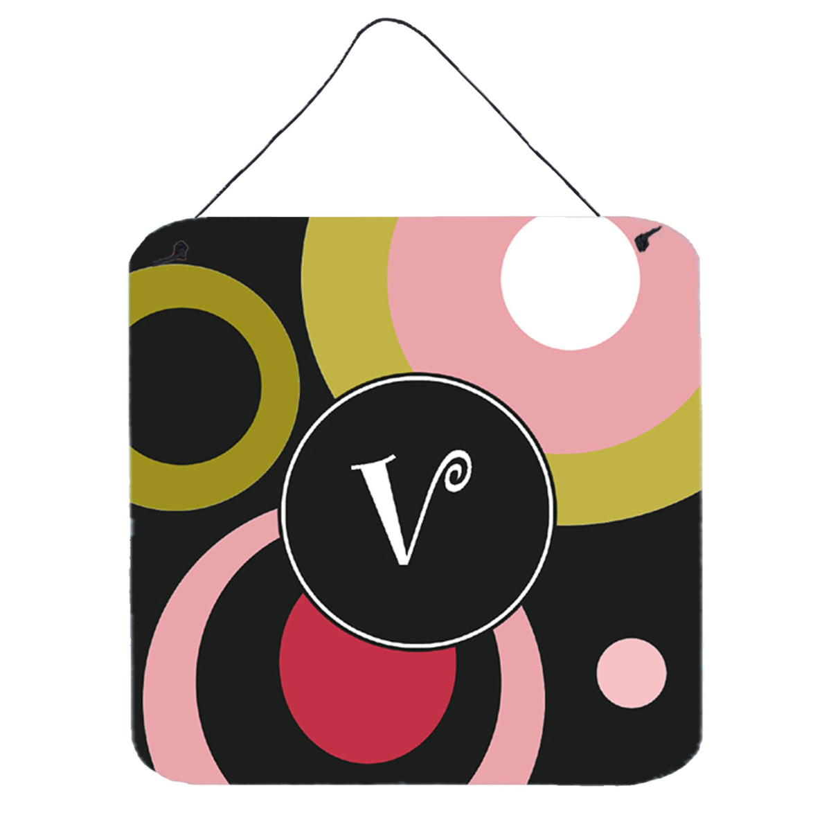 CarolineS Treasures Am1001Vds66 Monogramretro In Black Aluminum Metal Wall Or Door Hanging Prints, 6 X 6 Inch  Inch , Multicolor