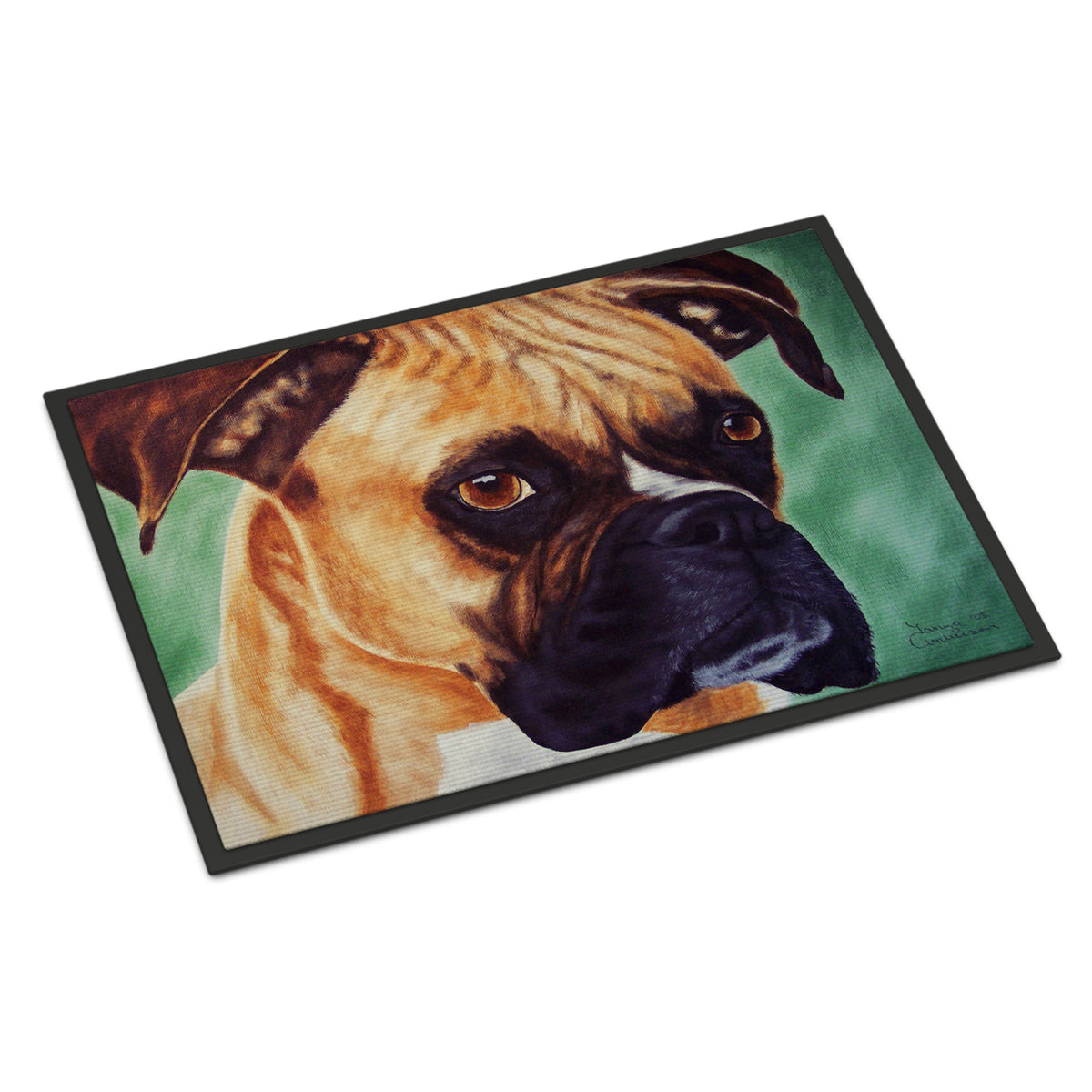 CarolineS Treasures Amb1029Mat Boxer By Tanya And Craig Amberson Indoor Or Outdoor Mat, 18 Inch  Inch  X 27 Inch  Inch , Multicolor