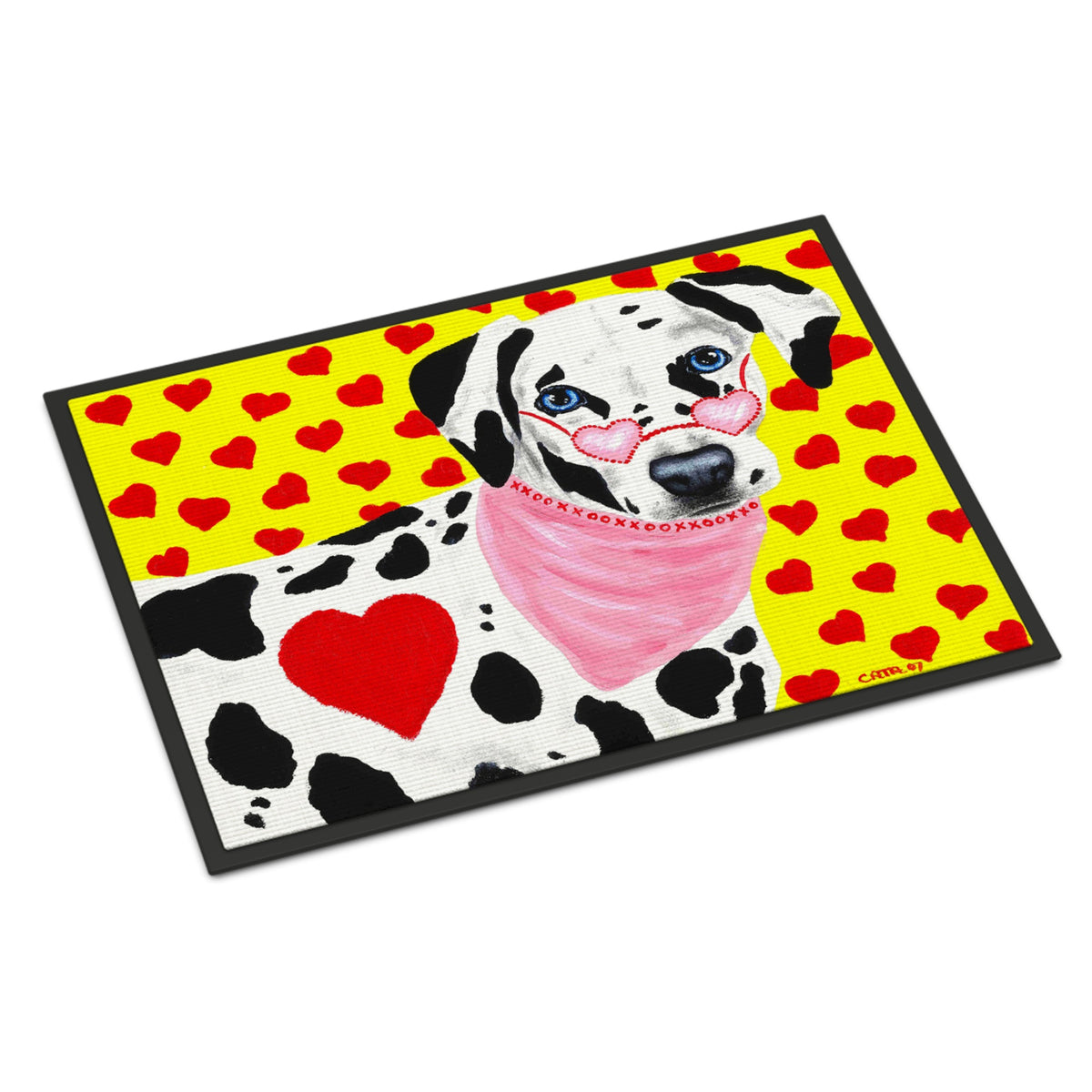 CarolineS Treasures Amb1116Jmat Hearts And Dalmatian Indoor Or Outdoor Mat, 24 Inch  Inch  X 36 Inch  Inch , Multicolor