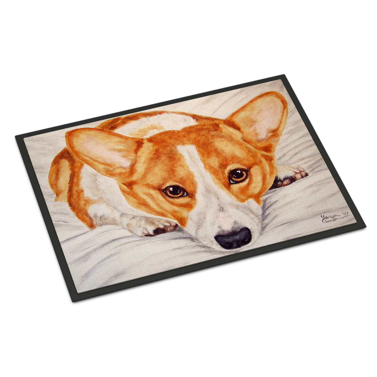 CarolineS Treasures Amb1133Mat Fiona Corgi Indoor Or Outdoor Mat, 18 Inch  Inch  X 27 Inch  Inch , Multicolor