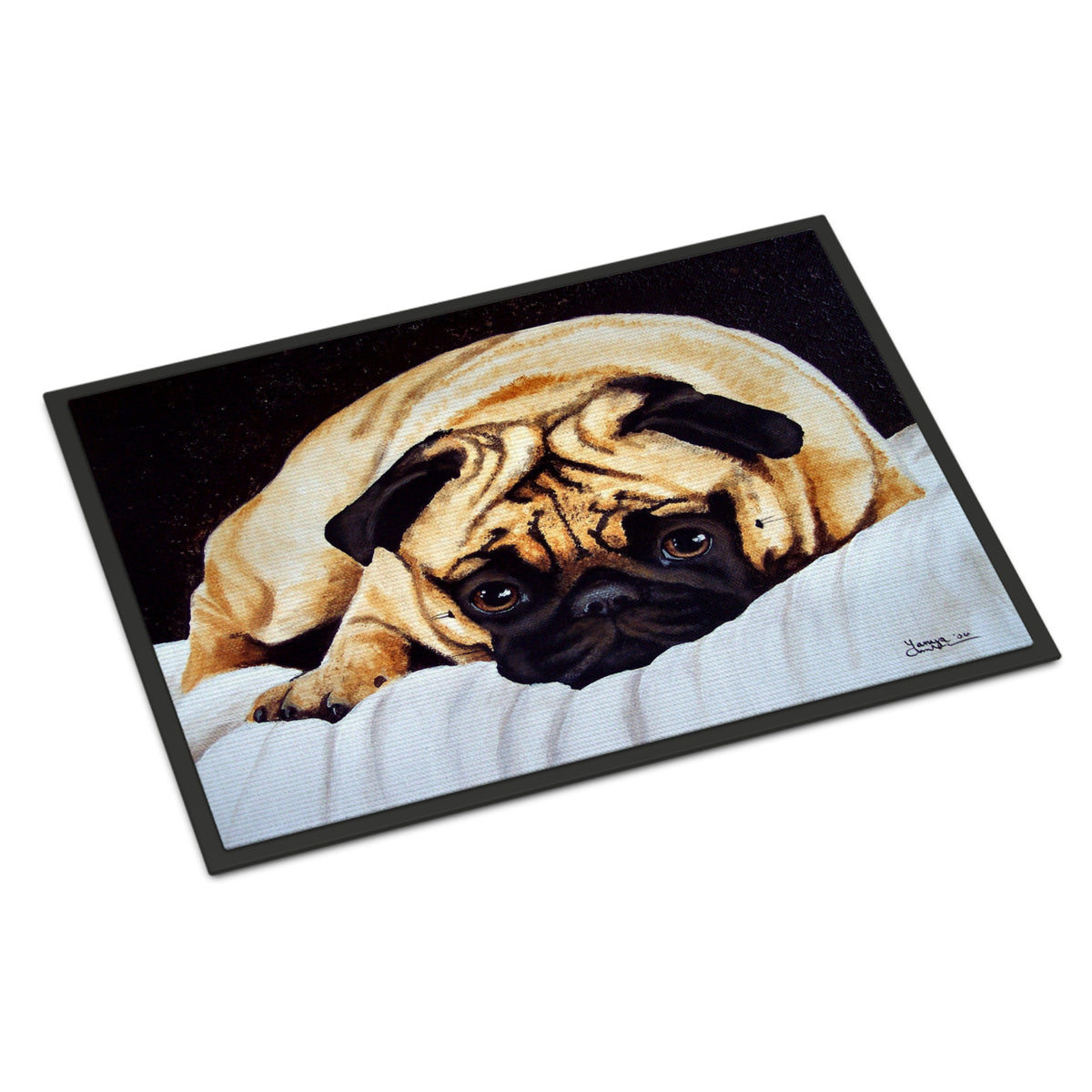 CarolineS Treasures Amb1194Mat Fred The Pug Indoor Or Outdoor Mat, 18 Inch  Inch  X 27 Inch  Inch , Multicolor