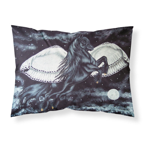 'Caroline'S Treasures Black Flying Horse Fabric Standard Pillowcase Amb1222Pillowcase, Multicolor'