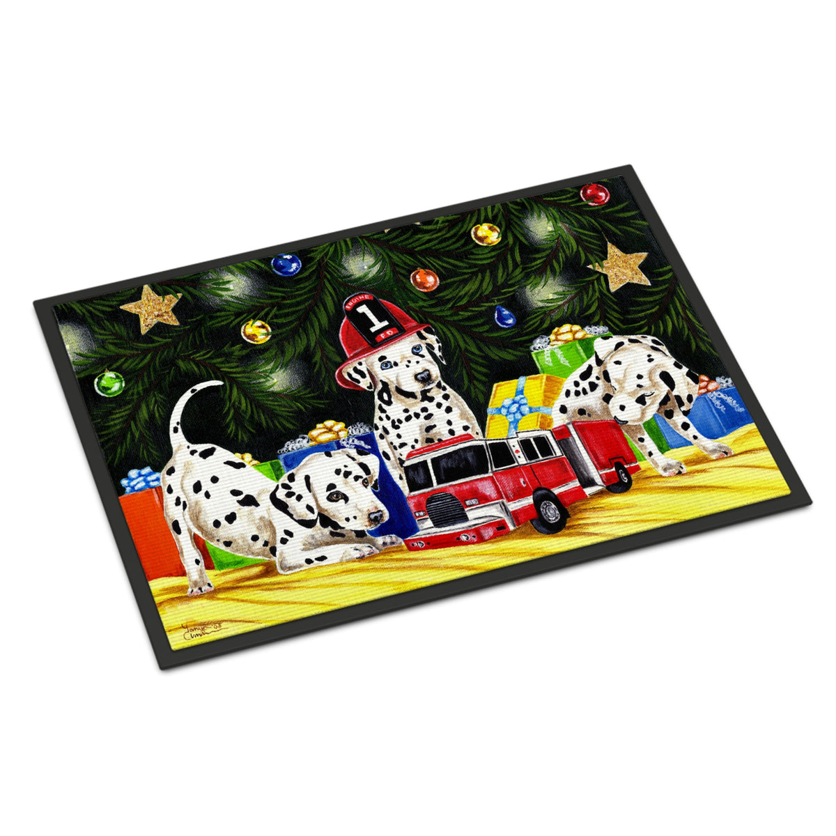 CarolineS Treasures Amb1316Mat Christmas Favorite Gift Dalmatian Indoor Or Outdoor Mat, 18 Inch  Inch  X 27 Inch  Inch , Multicolor
