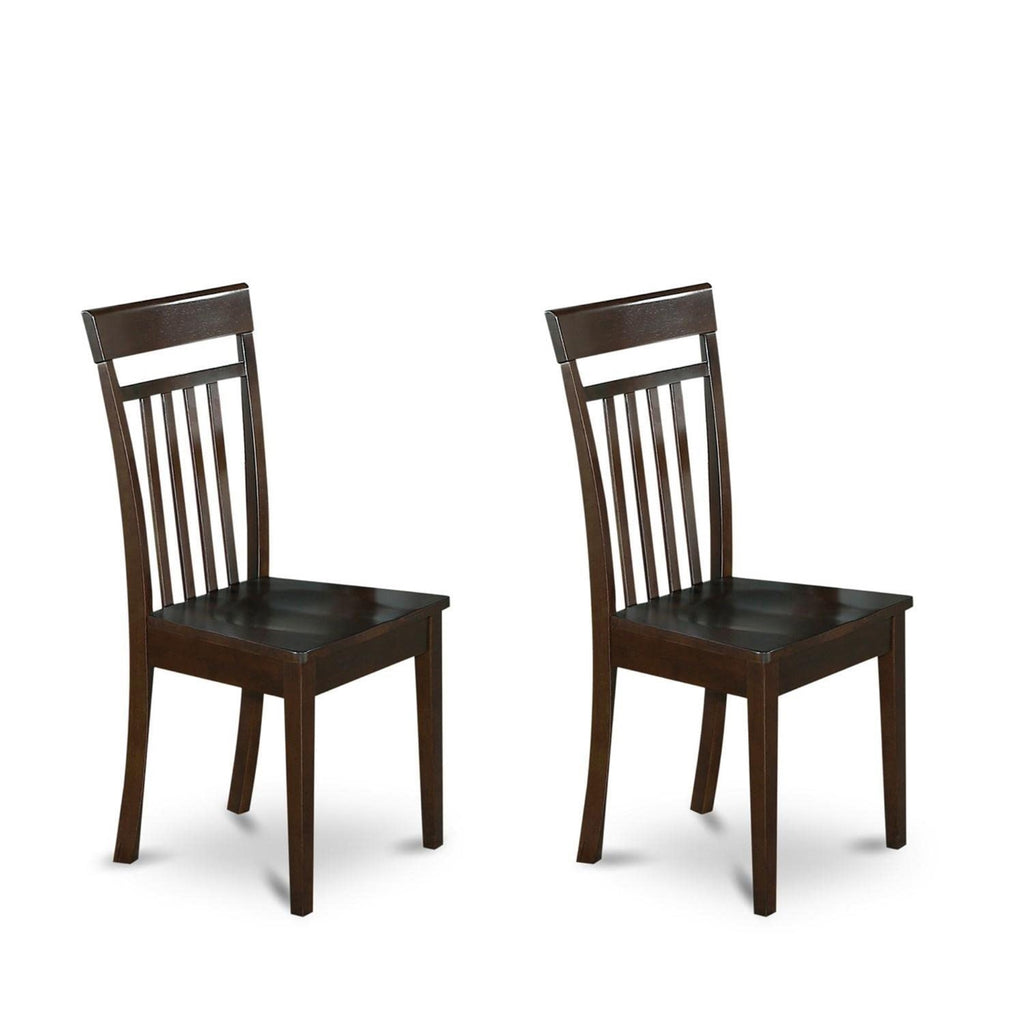 East West Furniture ANCA5-CAP-W 5 Piece Dining Set Includes a Round Dining Room Table with Pedestal and 4 Wood Seat Chairs, 36x36 Inch, Cappuccino