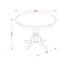 East West Furniture ANKE5-WHI-W 5 Piece Dining Room Furniture Set Includes a Round Dining Table with Pedestal and 4 Wood Seat Chairs, 36x36 Inch, Buttermilk & Cherry