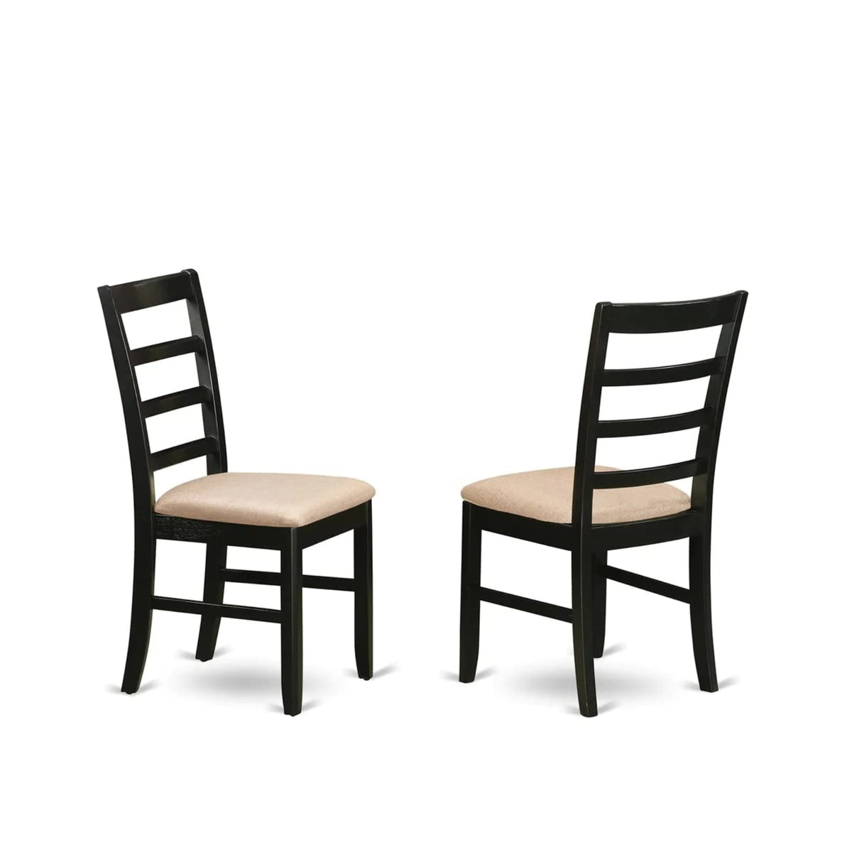 East West Furniture ANPF5-BLK-C 5 Piece Kitchen Table & Chairs Set Includes a Round Dining Room Table with Pedestal and 4 Linen Fabric Upholstered Chairs, 36x36 Inch, Black & Cherry