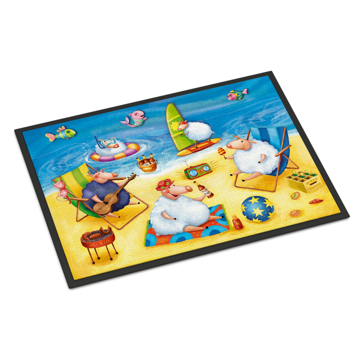 CarolineS Treasures Party Pigs On The Beach Indoor Or Outdoor Mat 18X27 Aph0081Mat, 18 Inch  Inch  X 27 Inch  Inch , Multicolor