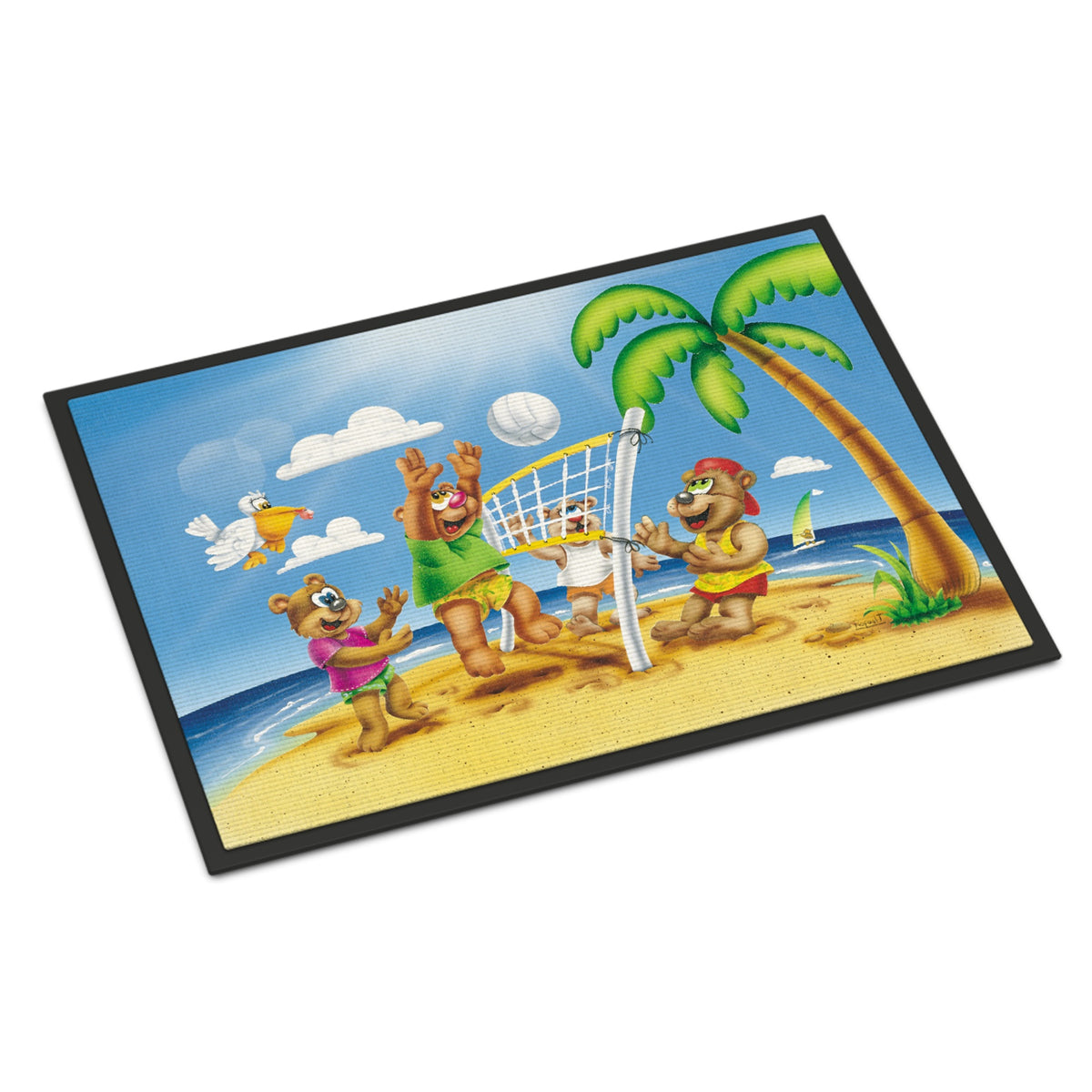 CarolineS Treasures Bears Playing Volleyball Indoor Or Outdoor Mat 18X27 Aph0373Mat, 18 Inch  Inch  X 27 Inch  Inch , Multicolor