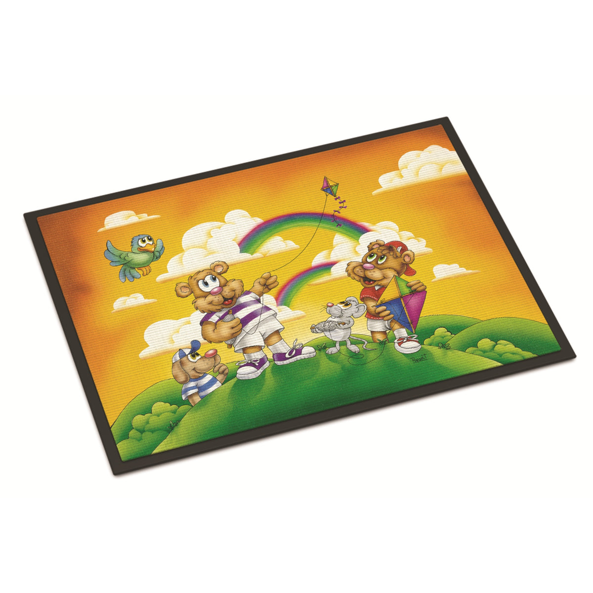 CarolineS Treasures Bears Flying A Kite Indoor Or Outdoor Mat 24X36 Aph0374Jmat, 24 Inch  Inch  X 36 Inch  Inch , Multicolor