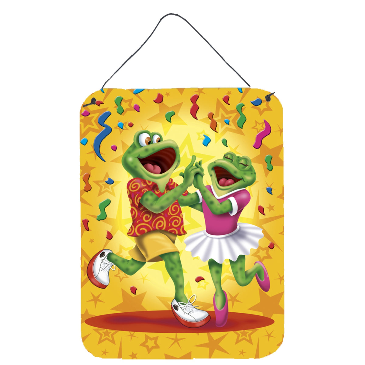 CarolineS Treasures Frog Swing Dancing Wall Or Door Hanging Prints Aph3874Ds1216, 16 Inch  Inch  X 12 Inch  Inch , Multicolor