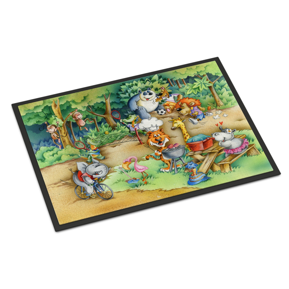 CarolineS Treasures Animals At A Picnic Indoor Or Outdoor Mat 18X27 Aph6821Mat, 18 Inch  Inch  X 27 Inch  Inch , Multicolor