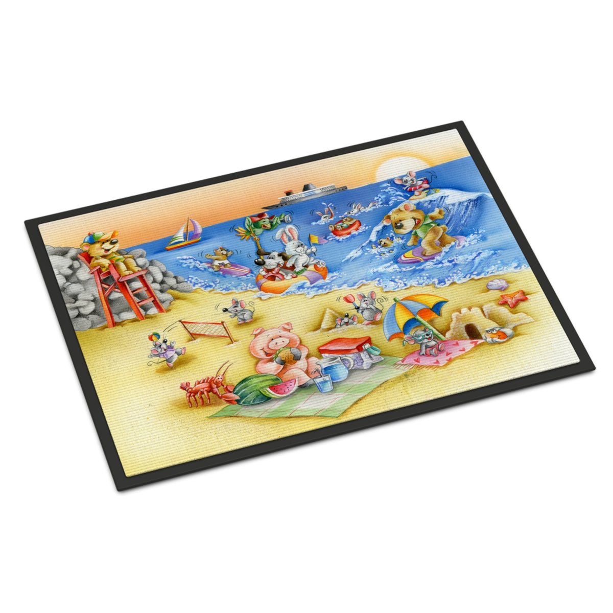 CarolineS Treasures Animals Swimming At The Beach Indoor Or Outdoor Mat 18X27 Aph6822Mat, 18 Inch  Inch  X 27 Inch  Inch , Multicolor