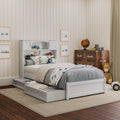 Denver Twin Platform Bed With Storage Drawers In White