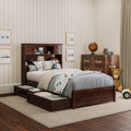 Denver Twin Platform Bed With Storage Drawers In Walnut