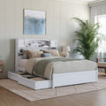 Denver Full Platform Bed With Storage Drawers In White