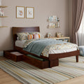 Phoenix Twin Platform Bed With Storage Drawers In Walnut