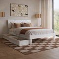 Phoenix Full Platform Bed With Storage Drawers In White