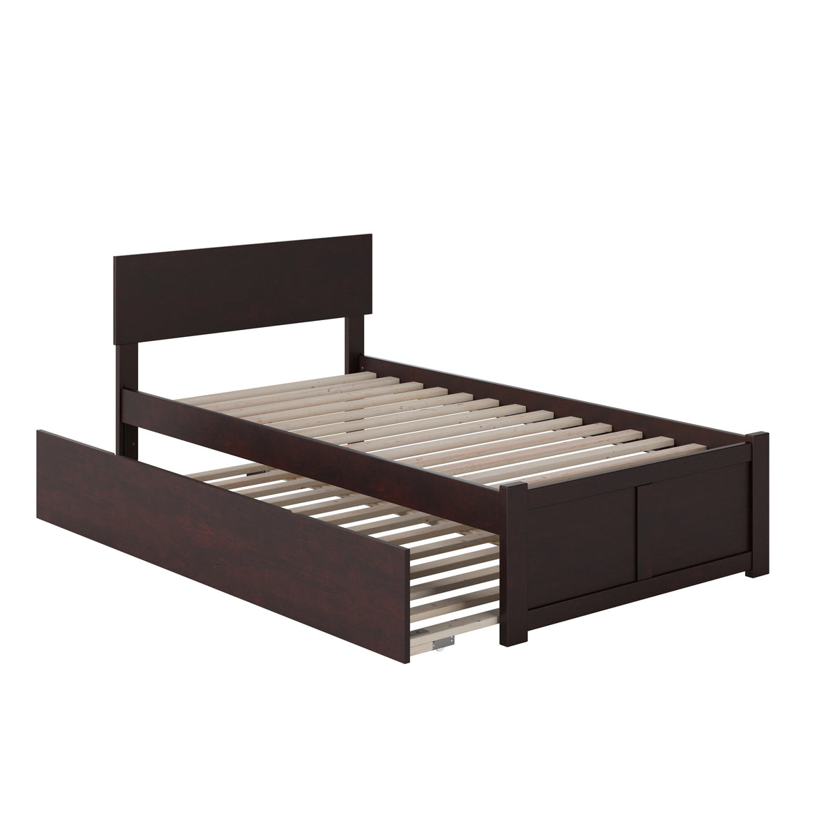 Orlando Twin Xl Platform Bed With Footboard & Twin Xl Trundle In Espresso