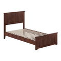Naples Twin Solid Wood Low Profile Platform Bed With Matching Footboard In Walnut