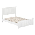 Naples Full Solid Wood Low Profile Platform Bed With Matching Footboard In White