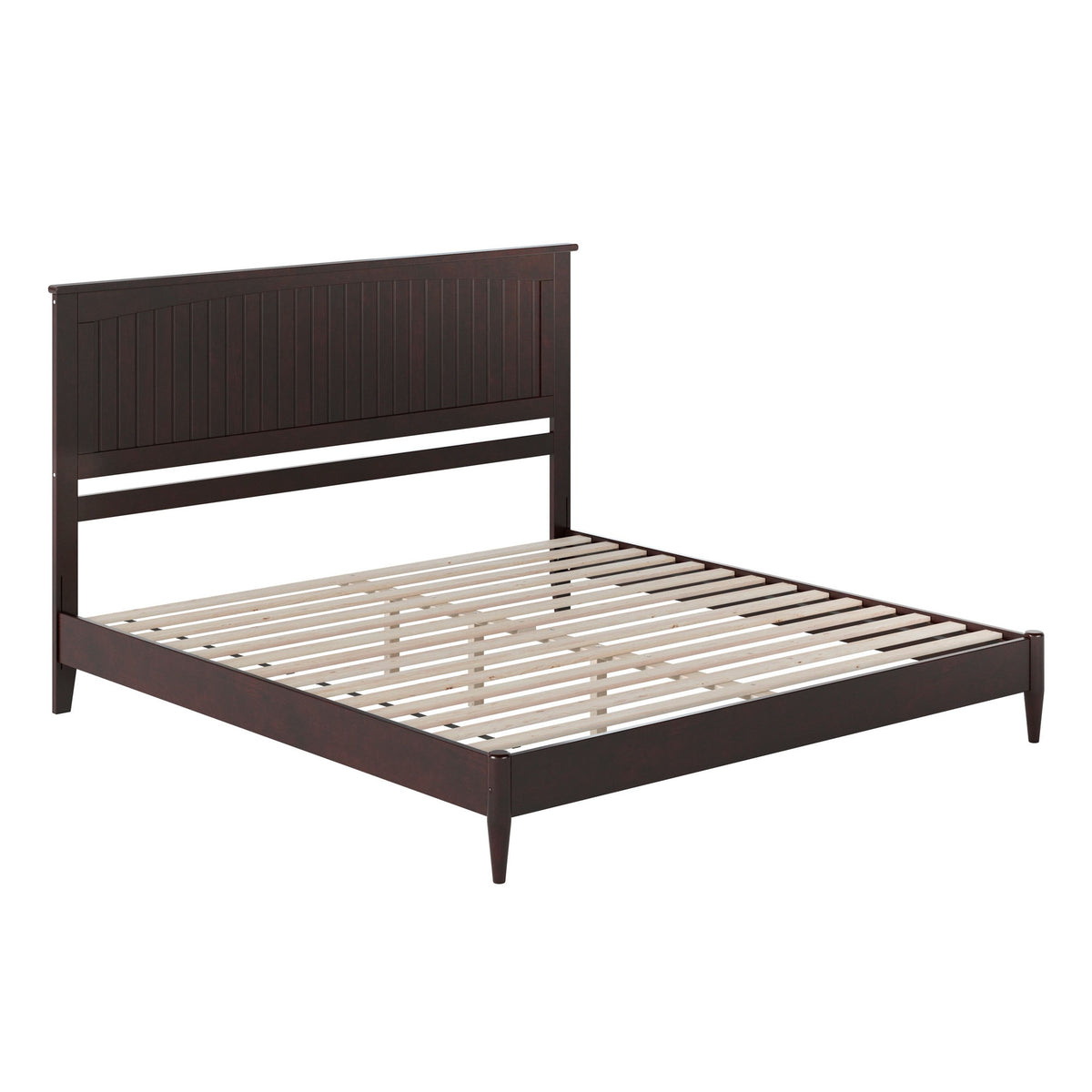 Naples King Solid Wood Low Profile Platform Bed In Espresso