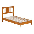 Becket Twin Solid Wood Low Profile Platform Bed In Light Toffee