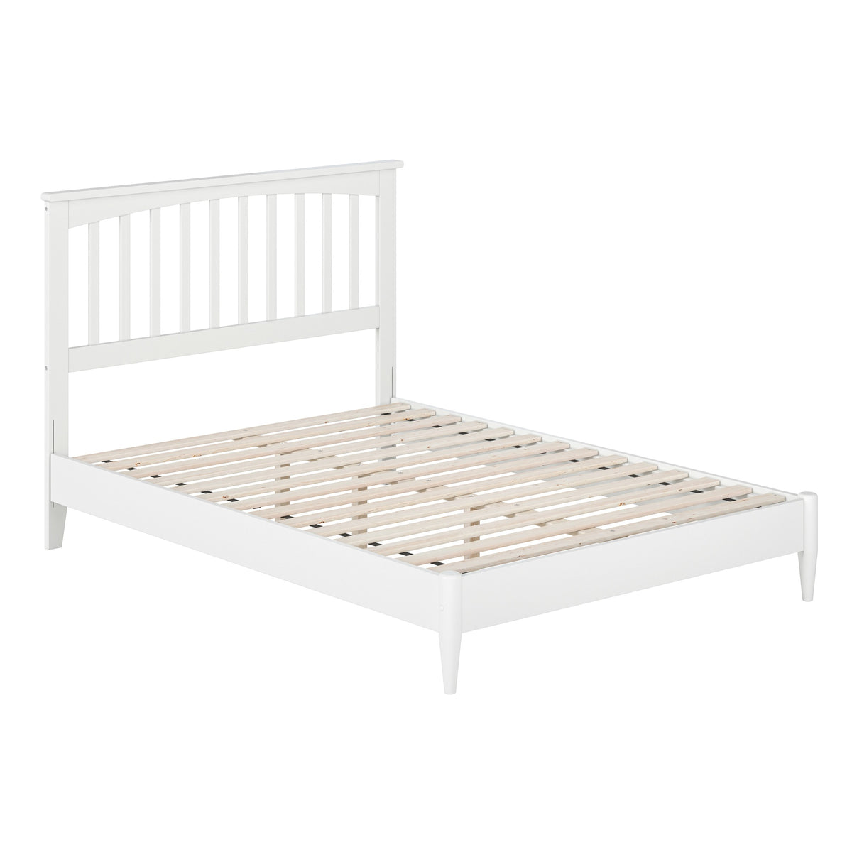 Becket Full Solid Wood Low Profile Platform Bed In White