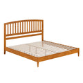 Quincy King Solid Wood Low Profile Platform Bed In Light Toffee
