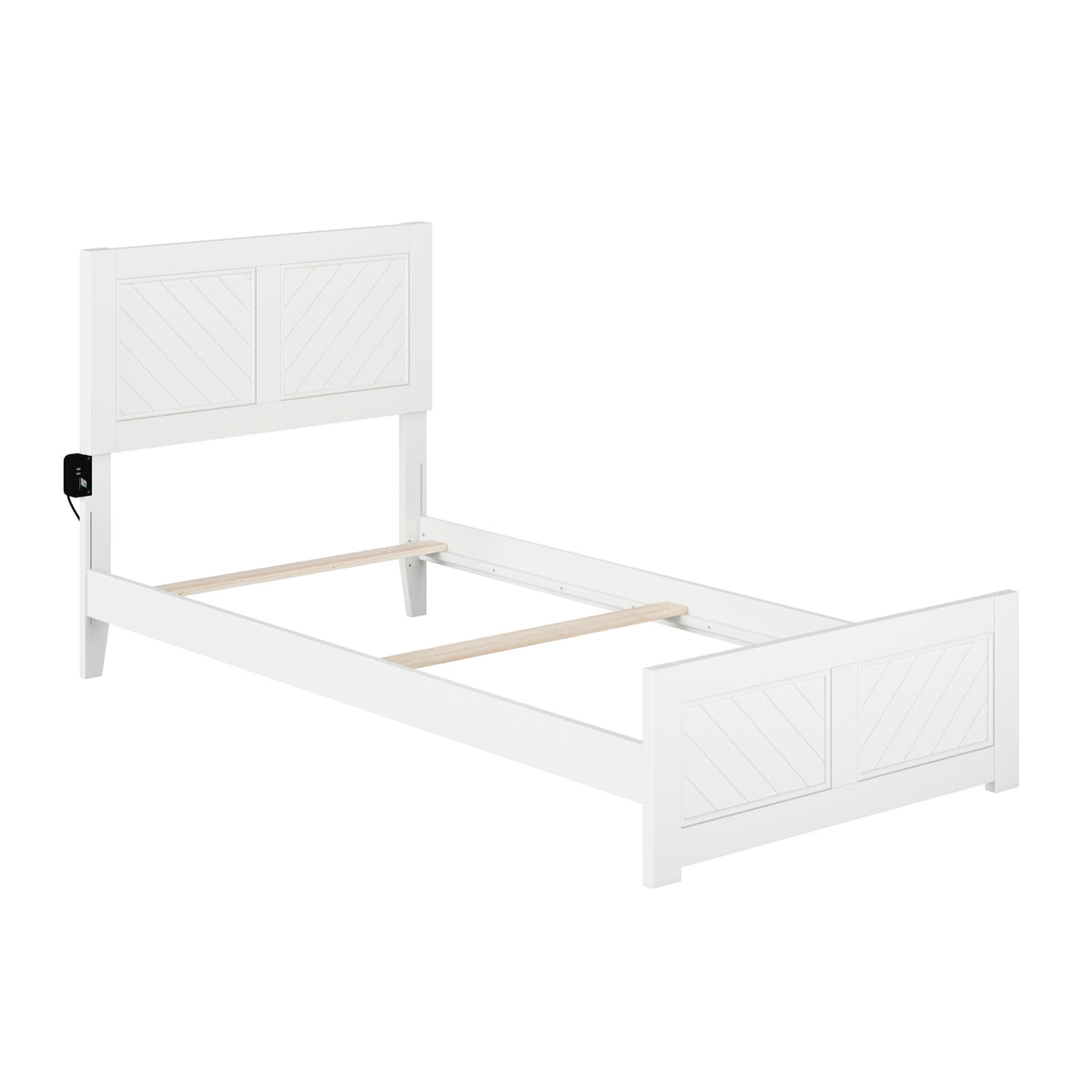 Canyon Twin Xl Traditional Bed With Matching Footboard In White