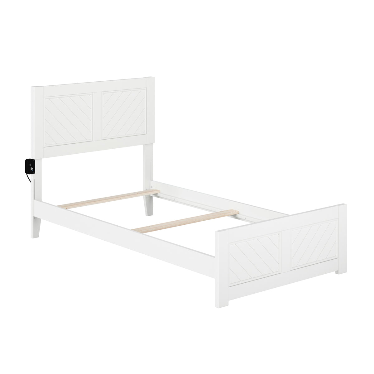Canyon Twin Traditional Bed With Matching Footboard In White