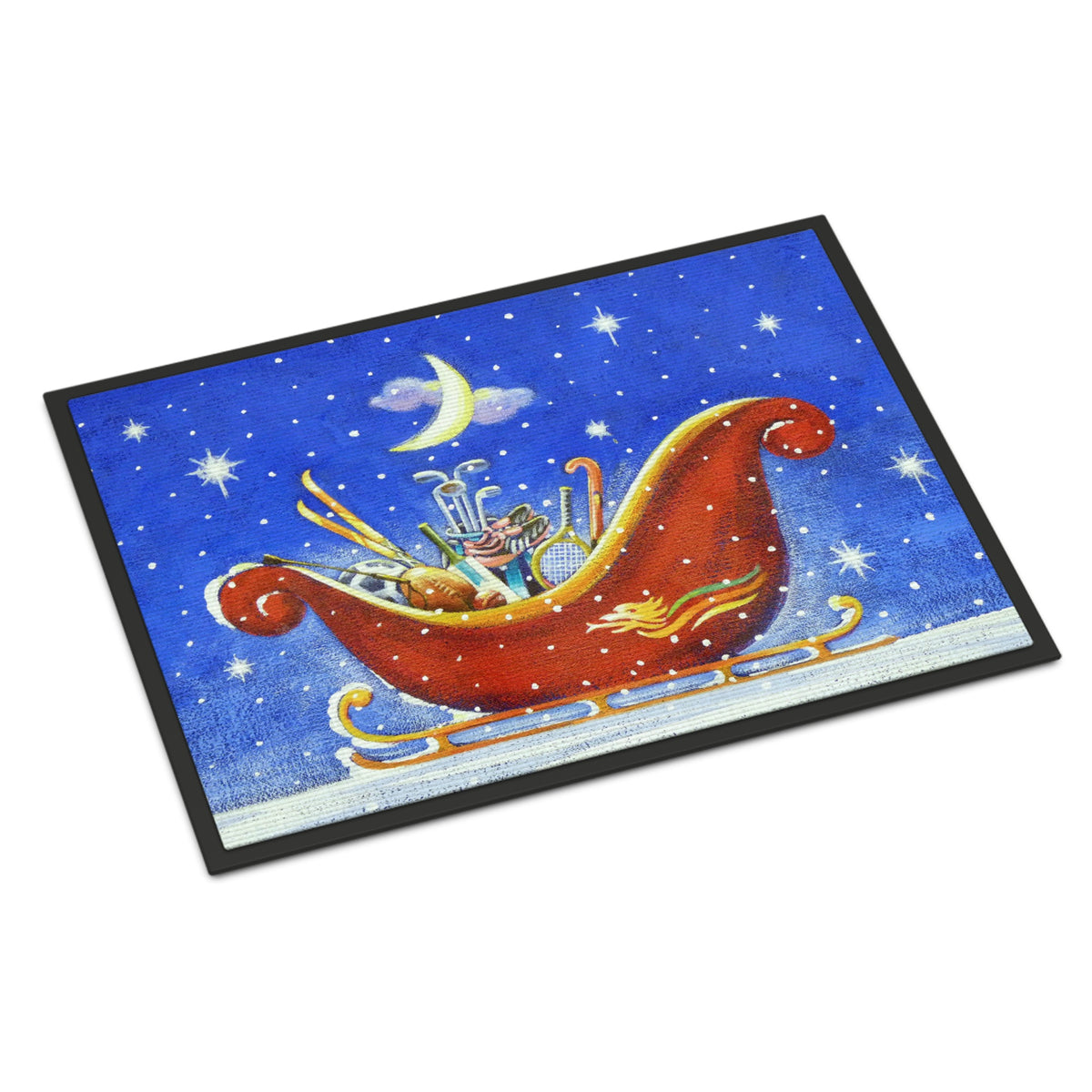 CarolineS Treasures Christmas SantaS Sleigh By Roy Avis Indoor Or Outdoor Mat 18X27 Ara0143Mat, 18 Inch  Inch H X 27 Inch  Inch W, Multicolor