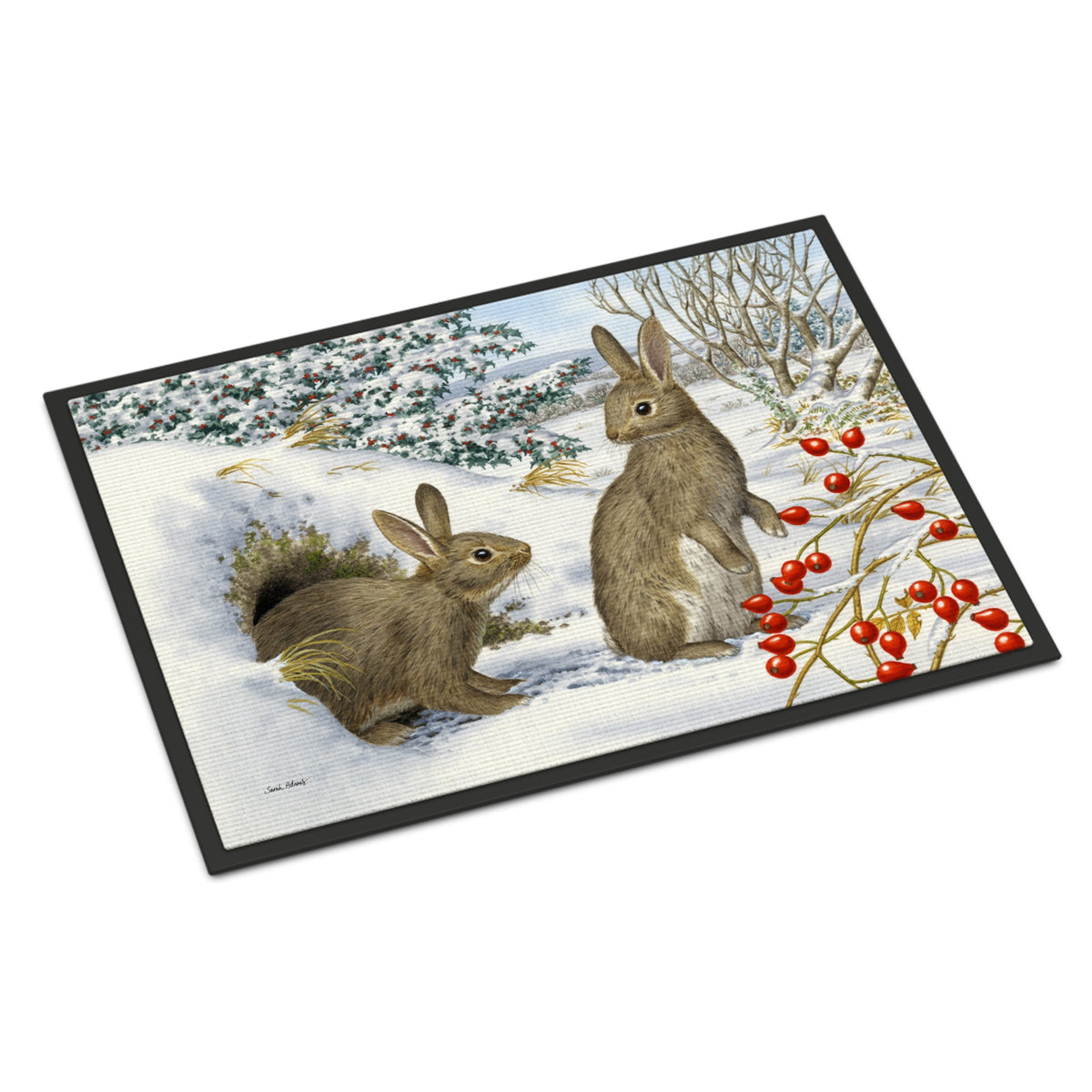 CarolineS Treasures Asa2181Mat Winter Rabbits Indoor Or Outdoor Mat, 18 Inch  Inch  X 27 Inch  Inch , Multicolor