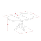 East West Furniture AVAT5-WHI-W 5 Piece Dining Set Includes an Oval Dining Table with Butterfly Leaf and 4 Kitchen Chairs, 42x60 Inch, Buttermilk & Cherry