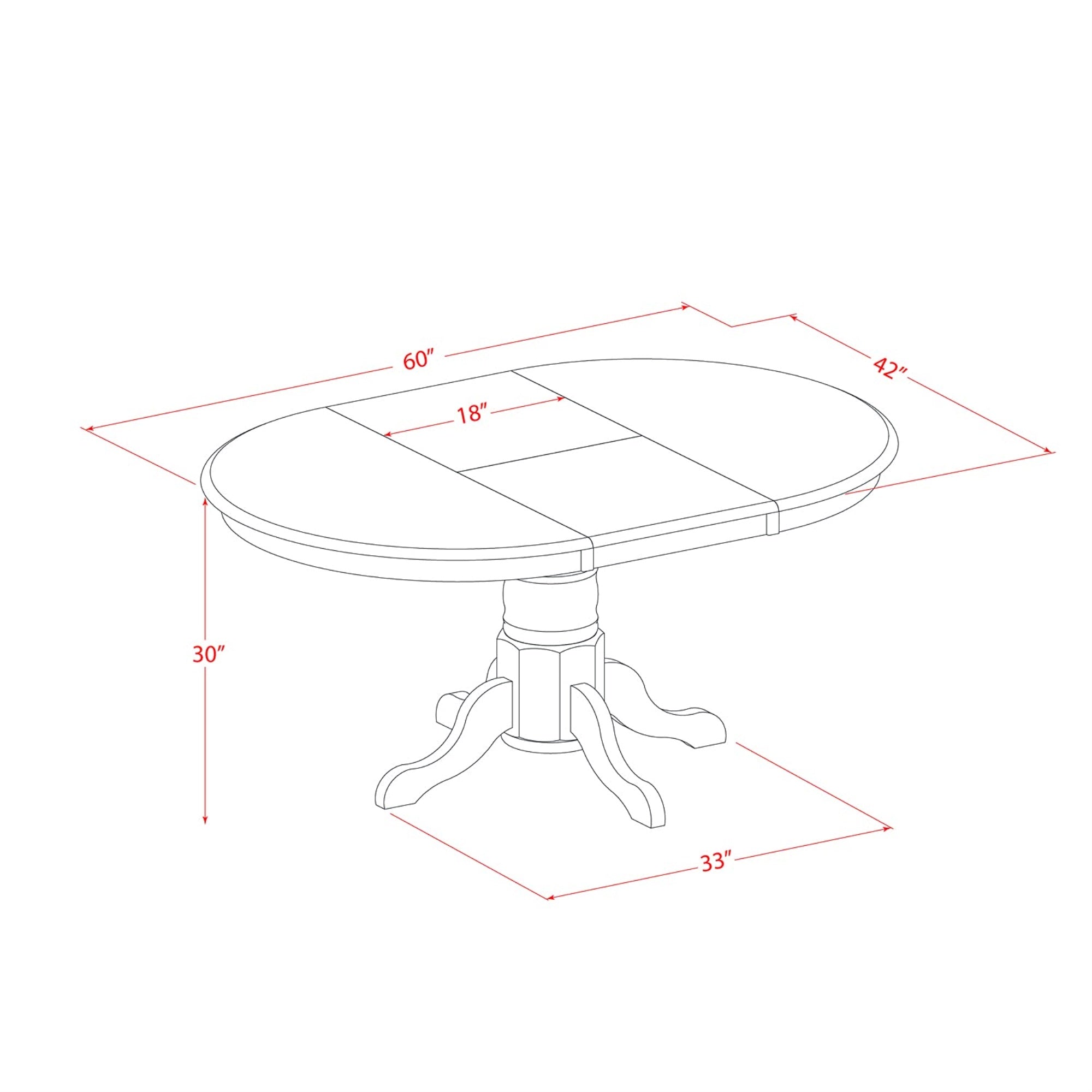 East West Furniture AVDO5-WHI-W 5 Piece Kitchen Table Set for 4 Includes an Oval Dining Room Table with Butterfly Leaf and 4 Dining Chairs, 42x60 Inch, Buttermilk & Cherry
