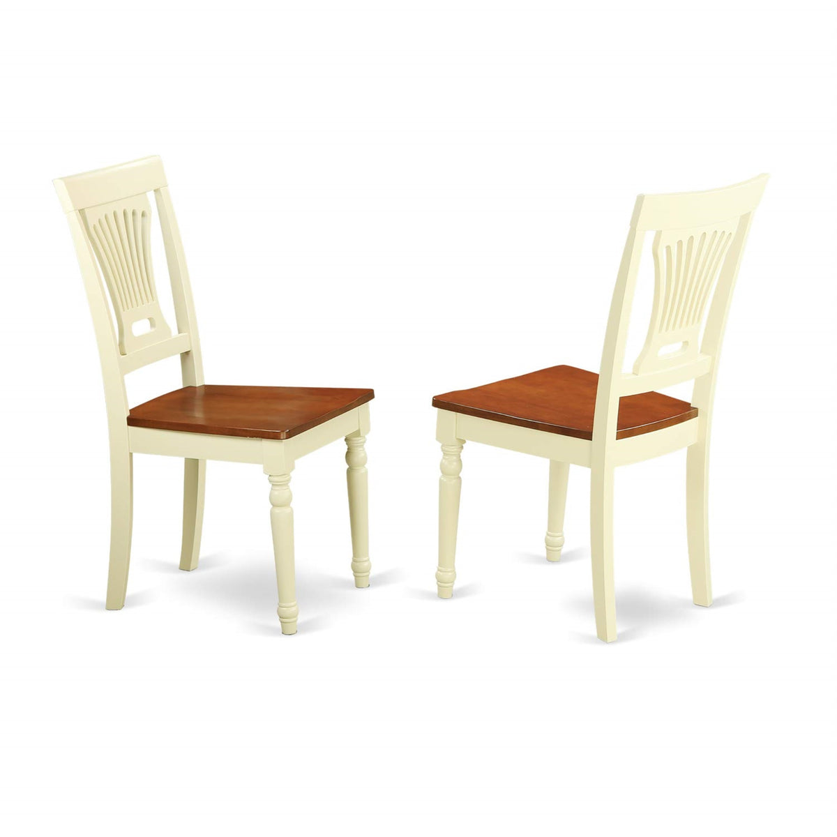 East West Furniture AVPL5-WHI-W 5 Piece Dining Room Furniture Set Includes an Oval Wooden Table with Butterfly Leaf and 4 Kitchen Dining Chairs, 42x60 Inch, Buttermilk & Cherry