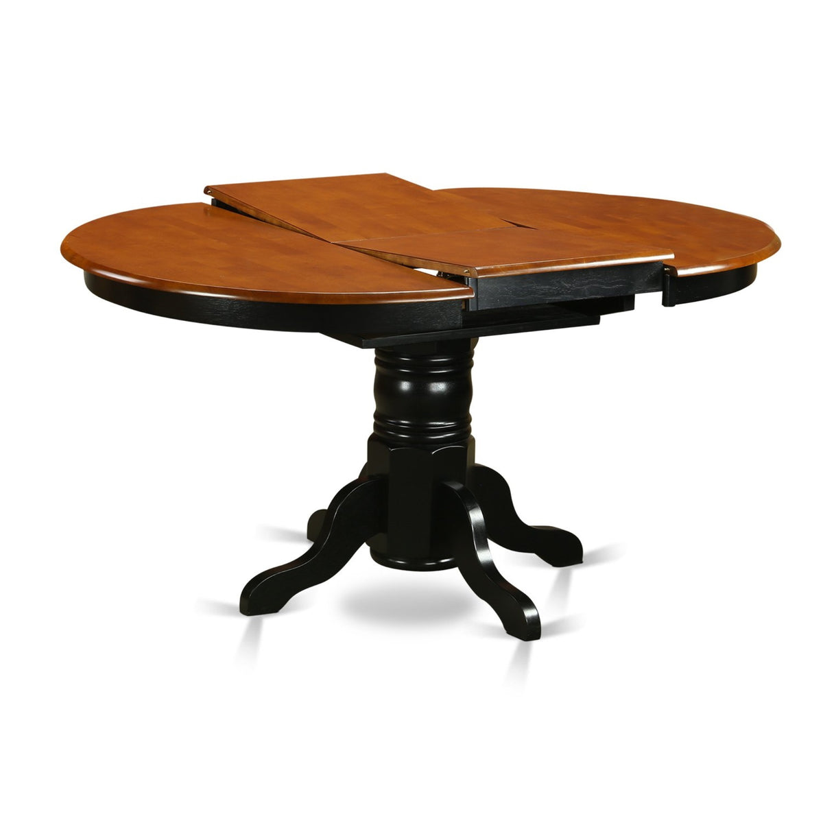 East West Furniture AVQU5-BCH-W 5 Piece Dinette Set for 4 Includes an Oval Dining Room Table with Butterfly Leaf and 4 Kitchen Dining Chairs, 42x60 Inch, Black & Cherry