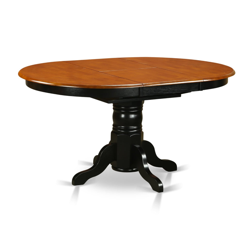 East West Furniture AVQU5-BCH-W 5 Piece Dinette Set for 4 Includes an Oval Dining Room Table with Butterfly Leaf and 4 Kitchen Dining Chairs, 42x60 Inch, Black & Cherry