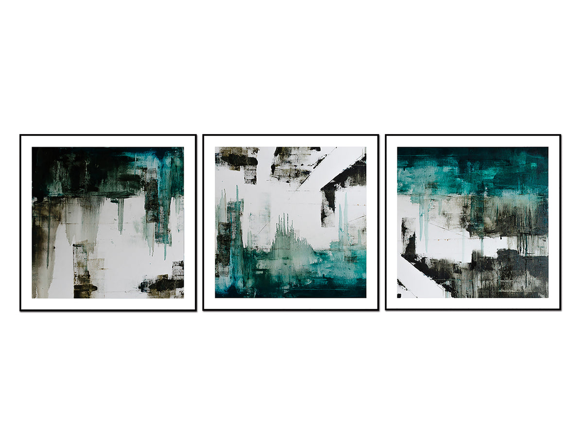 Maia 3Piece 28 Inch X28 Inch  (Each) Canvas Wall Art, Black Ps Frame