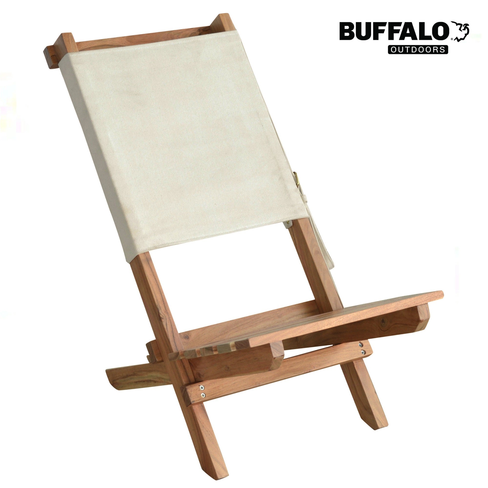 AmeriHome Acacia and Canvas Folding Chair