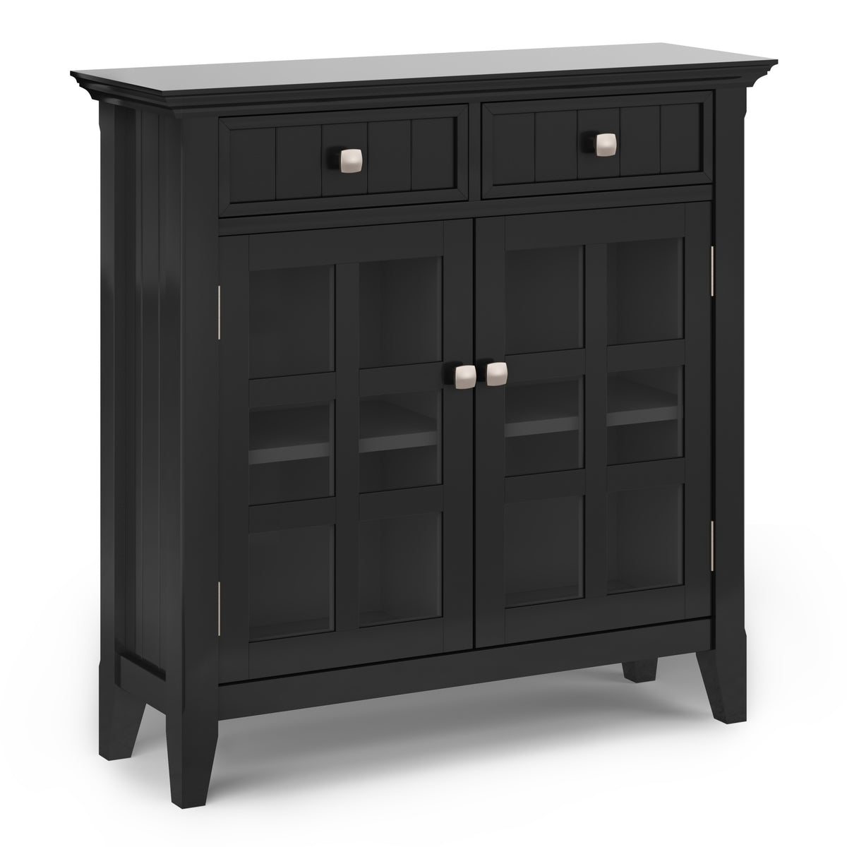 Acadian SOLID WOOD 36 inch Wide Transitional Entryway Hallway Storage Cabinet in Black
