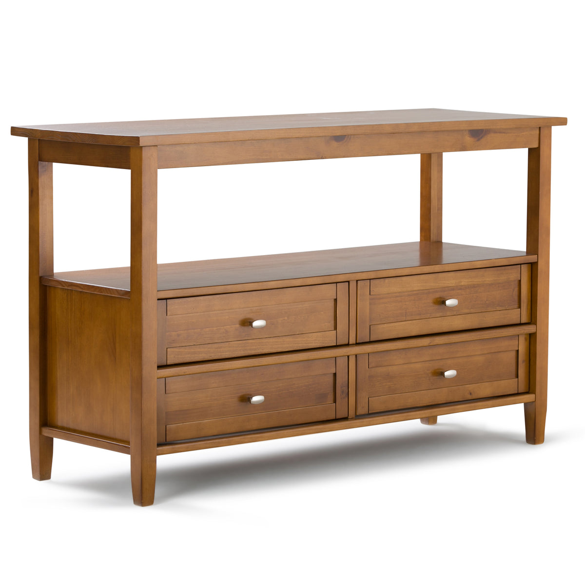 Warm Shaker SOLID WOOD 48 inch Wide Transitional Console Sofa Table in Light Golden Brown