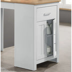 Alonzo 47W Oak and White Small Space Counter Height Dining Table with Cabinet and Drawer Storage